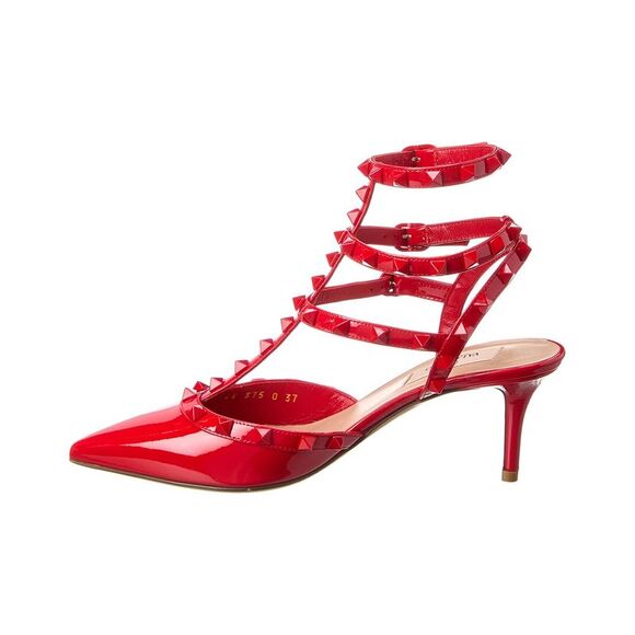 Valentino Rockstud Caged 65 Patent Ankle Strap Pump - Picture 2 of 5